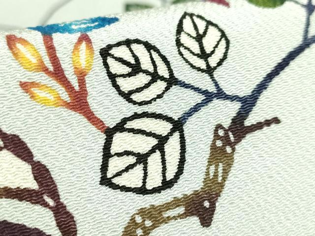 平和屋本店●最高級 城間栄順 本場琉球紅型 太鼓柄袋帯 枝花文 伊と幸 松岡姫 琉藍 薄い白藍色地 反端付き 逸品 DZAB7255kh6