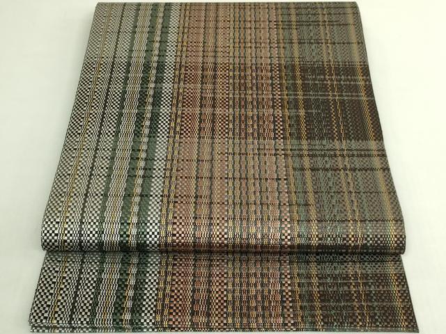 平和屋着物●極上 本場筑前博多織 八寸名古屋帯 間道 逸品 DZAB7269kh6
