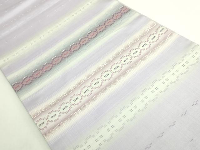 平和屋着物●極上 太鼓柄袋帯 花織 紬地 横段文 反端付き 逸品 DZAB7279kh6
