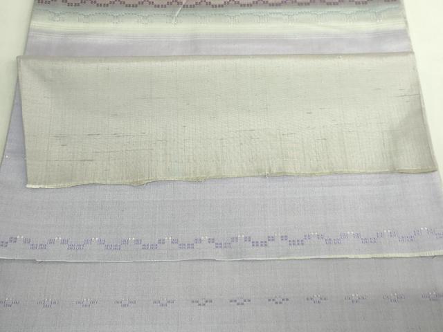 平和屋着物●極上 太鼓柄袋帯 花織 紬地 横段文 反端付き 逸品 DZAB7279kh6