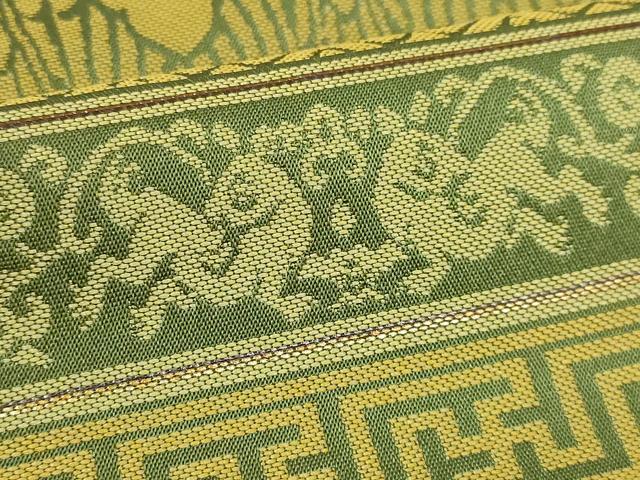 平和屋着物●極上 龍村晋謹製 全通柄袋帯 名物櫻洛兎萬暦純子 逸品 DZAB7282kh6