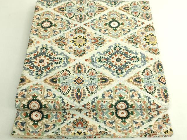 平和屋本店●極上 中国三大刺繍 相良刺繍 総刺繍 袋帯 正倉院花文 金糸 逸品 DZAB7293kh6