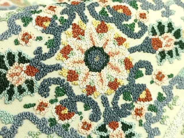 平和屋本店●極上 中国三大刺繍 相良刺繍 総刺繍 袋帯 正倉院花文 金糸 逸品 DZAB7293kh6