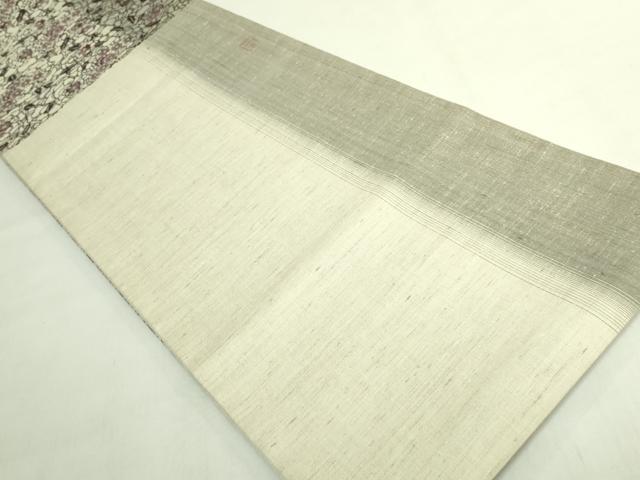 平和屋本店●最高級 城間栄順 本場琉球紅型 太鼓柄袋帯 紬地 花尽し 逸品 DZAB7305kh6