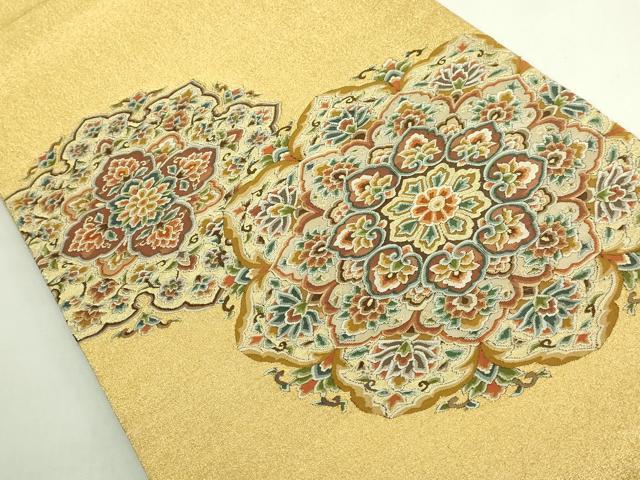 平和屋本店●極上 明綴れ 太鼓柄袋帯 正倉院花文 金糸 逸品 DZAB7306kh6