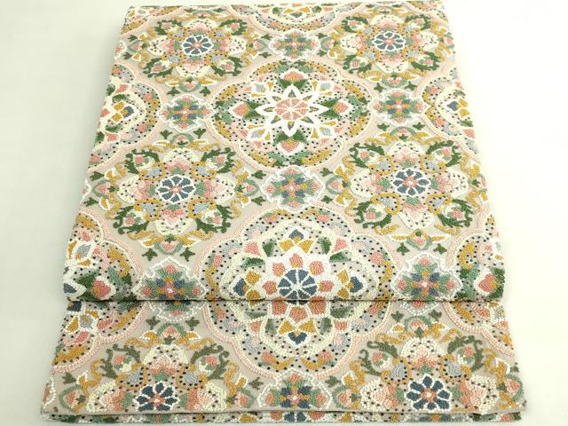 平和屋本店●最高級 中国三大刺繍 相良刺繍 総刺繍 袋帯 正倉院花文 逸品 DZAB7316kh6