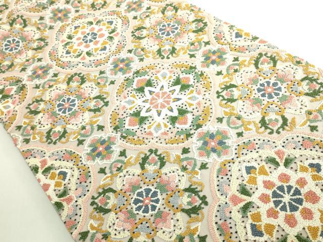 平和屋本店●最高級 中国三大刺繍 相良刺繍 総刺繍 袋帯 正倉院花文 逸品 DZAB7316kh6