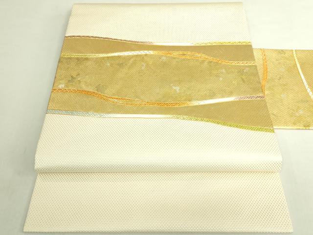 平和屋本店●極上 京都老舗銘店・に志田 九寸名古屋帯 駒刺繍 ひも組 金銀彩 たとう紙付き 逸品 DZAB7331kh6
