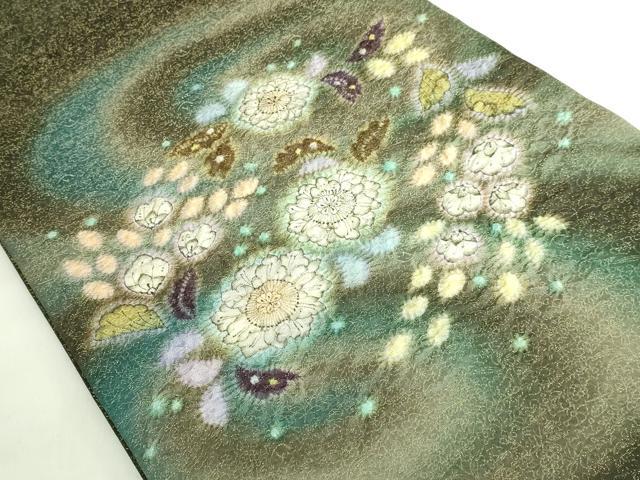 平和屋本店●極上 久保田一竹 幻の辻が花 太鼓柄袋帯 金通し地 逸品 DZAB7343kh6