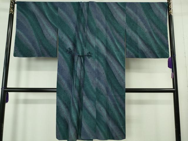 平和屋着物∞極上 道中着 スリーシーズン 春夏秋 塵除け ロング丈 紗 墨流し文様 暈し染 反端付き 逸品 未使用 DZAB7356kh6
