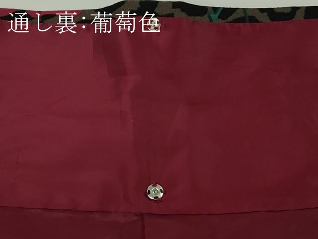 平和屋着物●極上 撫松庵 小紋 袷 薔薇 豹柄 洗える着物 逸品 DZAB7360kh6