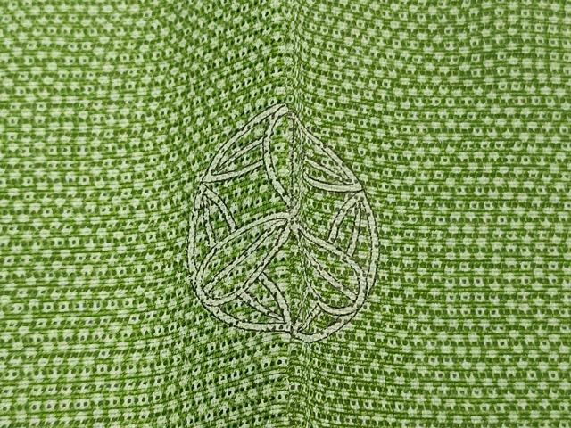 平和屋本店*極上 夏物 人間国宝 小宮康孝 江戸小紋 絽 両面染 淡萌黄色×白 逸品 DZAB7368kh6