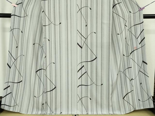 平和屋本店●極上 日本のお笑いタレント 俳優 画家 書家 片岡鶴太郎 訪問着 花音色 音符 縞 逸品 DZAB7384kh6