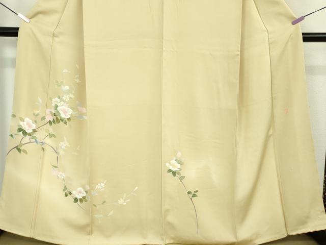 平和屋本店●極上 本加賀友禅作家 南克治 訪問着 枝花文 暈し染め 砥粉色地 逸品 DZAB7391kh6