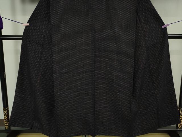 平和屋着物●極上 本場結城紬 重要無形文化財 濃紺地 逸品 DZAB7424kh6
