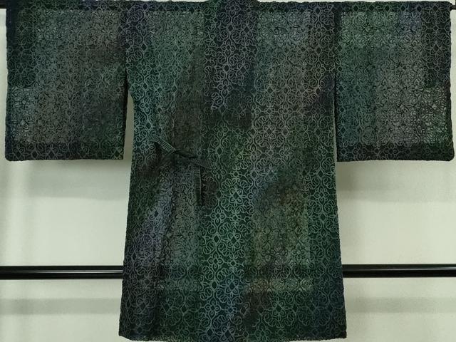 平和屋着物∞極上 道中着 オーガンジー スリーシーズン 春夏秋 塵除け ロング丈 刺繍 レース 飾花文 暈し染め 逸品 DZAB7431kh6