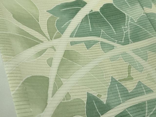 平和屋本店*極上 夏物 洗える最高級着物 <英>はなぶさ謹製 訪問着 絽 草花文 暈し染め 若芽色地 銀彩 逸品 DZAB7434kh6