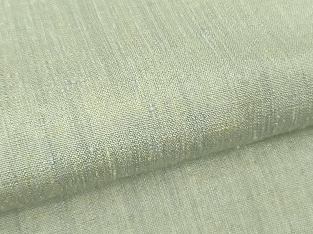 平和屋本店●極上 本場結城紬 重要無形文化財 奥順謹製 色無地 柳鼠色 証紙・鑑定証付き 逸品 DZAB7436kh6