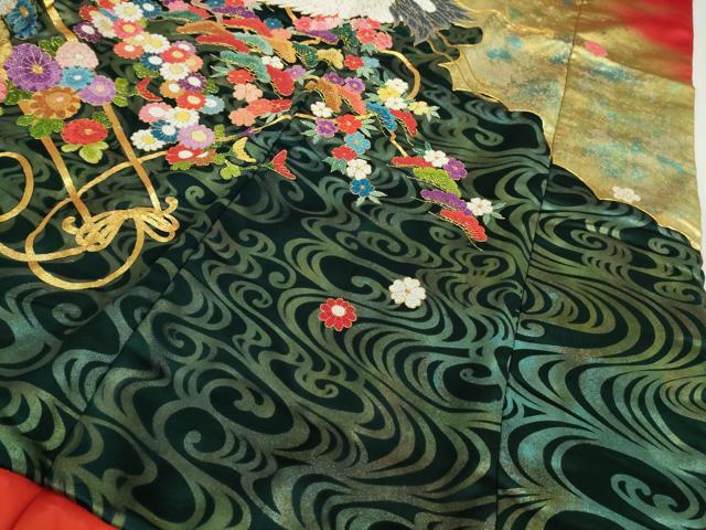 平和屋本店●極上 中国三大刺繍 相良刺繍 色打掛 和装 婚礼 結婚式 花嫁 神社挙式 駒刺繍 飛鶴花車 金糸 逸品 DZAB7449kh6