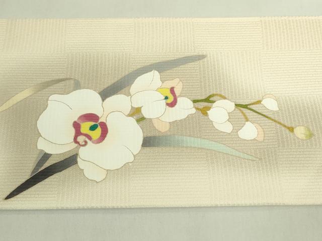 平和屋本店●極上 京友禅 才勝精秀 九寸名古屋帯 胡蝶蘭 逸品 DZAB7463kh6