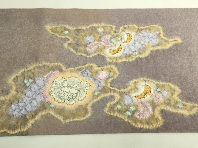 平和屋本店●極上 初代 久保田一竹 幻の辻が花 太鼓柄袋帯 金通し地 逸品 DZAB7469kh6