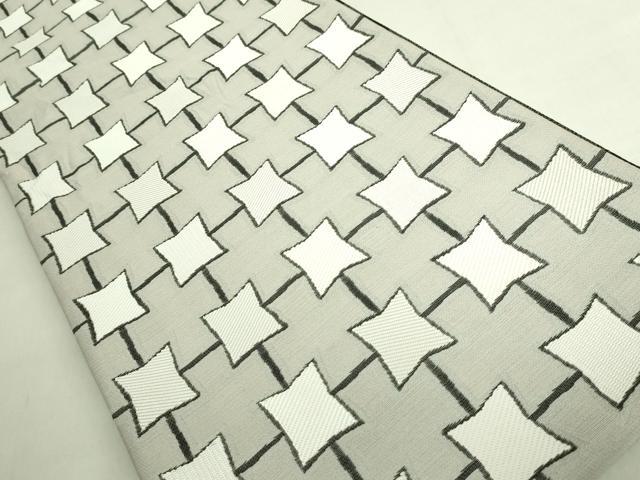 平和屋着物●極上 キモノデザイナー 斉藤上太郎 六通柄袋帯 網目文 反端付き 逸品 DZAB7480kh6