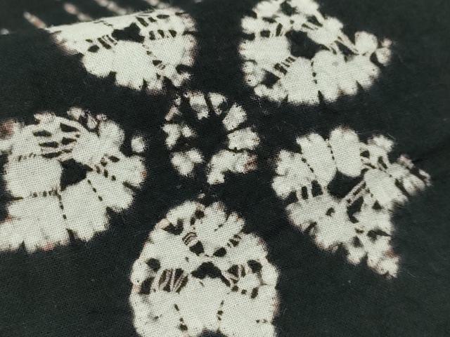 平和屋着物∴極上 夏物 浴衣 有松鳴海絞り 舞花文 黒地 綿 逸品 DZAB7496kh6
