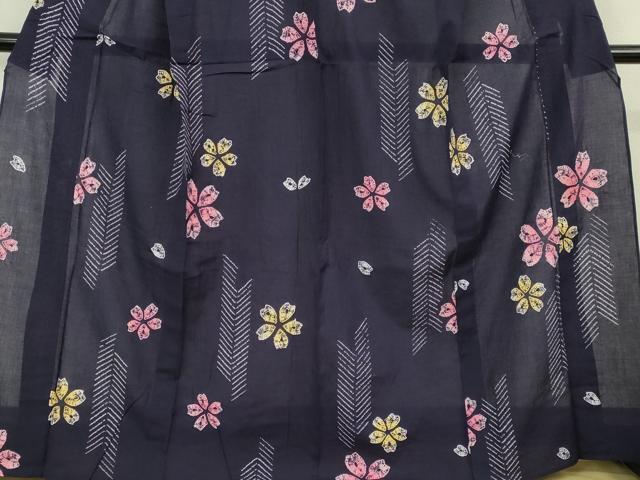 平和屋着物∴極上 夏物 浴衣 有松鳴海絞り 舞花文 綿 逸品 未使用 DZAB7504kh6