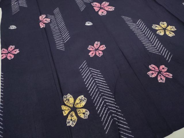 平和屋着物∴極上 夏物 浴衣 有松鳴海絞り 舞花文 綿 逸品 未使用 DZAB7504kh6