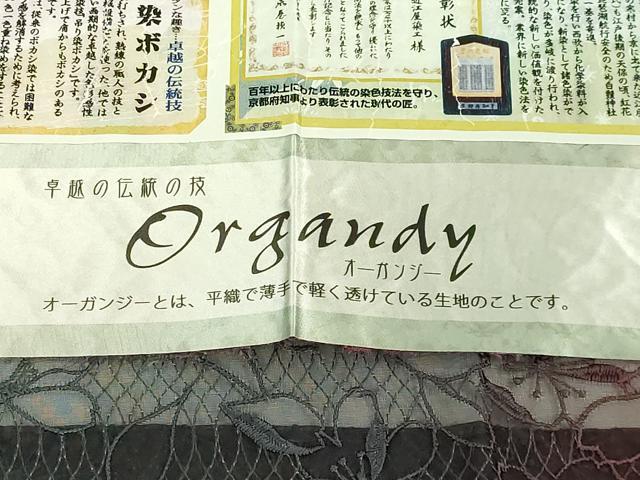 平和屋着物∞極上 近江屋藤兵衛 道中着 オーガンジー スリーシーズン 春夏秋 塵除け ロング丈 吊り染ボカシ 舞桜 証紙付 逸品 DZAB7519kh6