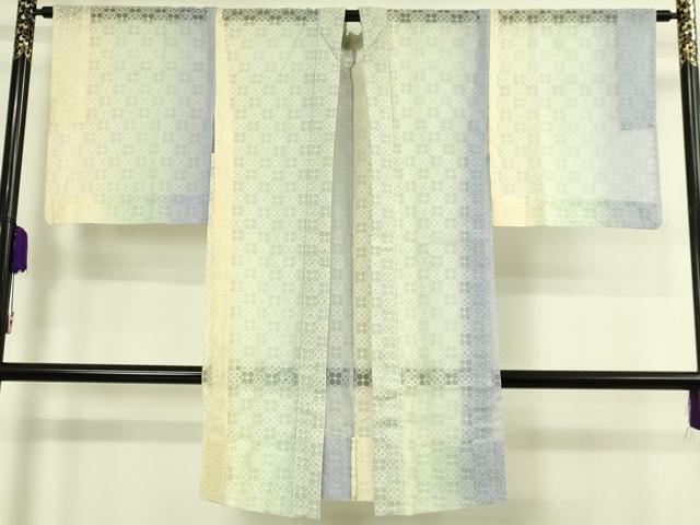 平和屋本店∞極上 近江屋藤兵衛 長羽織 オーガンジー スリーシーズン 春夏秋 塵除け 吊り染ボカシ 市松 証紙付き 逸品 DZAB7520kh6