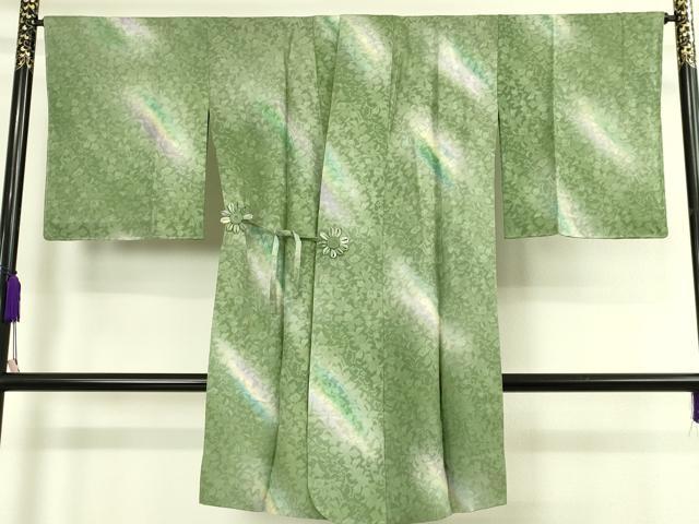 平和屋着物∞極上 道中着 スリーシーズン 春夏秋 塵除け ロング丈 草花紋紗 暈し染め 逸品 未使用 DZAB7521kh6