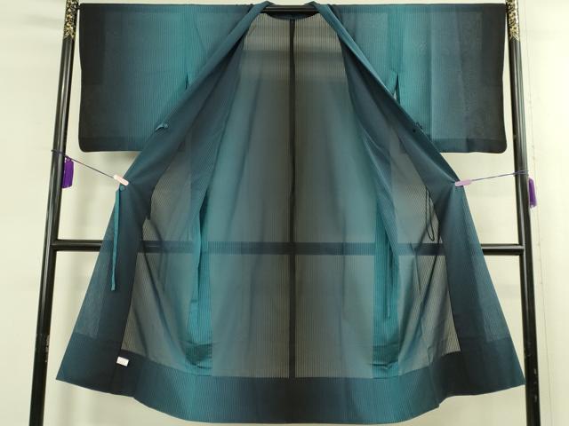 平和屋着物∞極上 道中着 スリーシーズン 春夏秋 塵除け ロング丈 間道 暈し染め 逸品 DZAB7527kh6