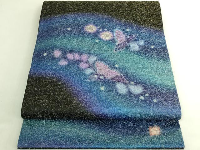 平和屋本店●極上 久保田一竹 幻の辻が花 太鼓柄袋帯 金通し地 逸品 DZAB7533kh6