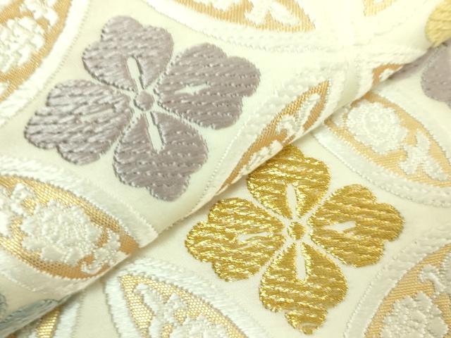 平和屋本店●極上 山口美術織物 皇室 伊勢神宮御用 山口正夫監修 太鼓柄袋帯 唐織 七宝花菱文 金糸 逸品 DZAB7538kh6
