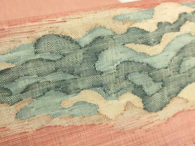 平和屋本店●極上 手織綴れ 山鹿清華 太鼓柄袋帯 トビウオ 金糸 逸品 DZAB7545kh6