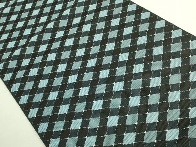平和屋着物●極上 本場筑前博多織 八寸名古屋帯 網目文 黒地 逸品 DZAB7555kh6