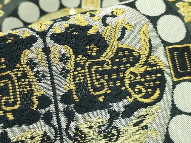 平和屋本店●極上 皇室・伊勢神宮御用 御御帯 山口美術織物 山口弘躬 太鼓柄袋帯 唐織 連珠華文 金銀糸 逸品 DZAB7558kh6