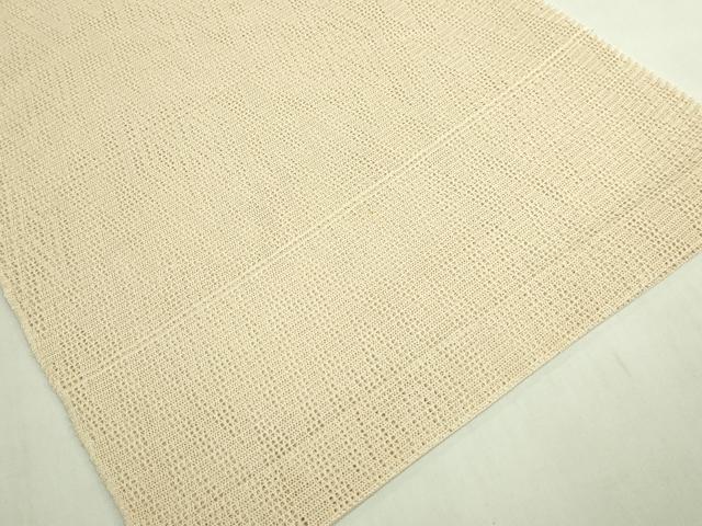 平和屋着物*極上 夏物 八寸名古屋帯 インカの羅織 菱文羅 鳥の子色地 証紙付き 逸品 DZAB7571kh6
