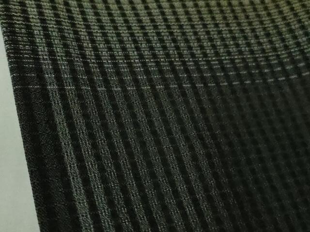 平和屋着物*極上 夏物 西陣 夏お召 手織 横段文 黒地 証紙付き 逸品 DZAB7603kh6