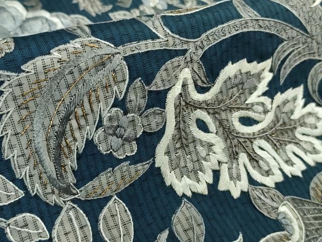 平和屋本店●極上 中国三大刺繍 蘇州刺繍 総刺繍 本場大島紬 訪問着 更紗花文 金糸 中昌紬織物謹製 証紙付き 逸品 未使用 DZAB7607kh6