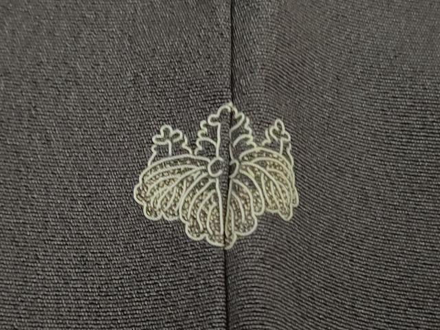 平和屋本店●極上 訪問着 刺繍 南天枝葉文 褐色地 金彩 逸品 DZAB7618kh6