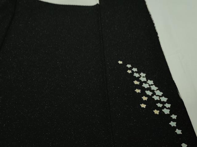 平和屋着物●極上 中国三大刺繍 相良刺繍 訪問着 舞花文 暈し染め 黒地 銀通し地 逸品 DZAB7621kh6
