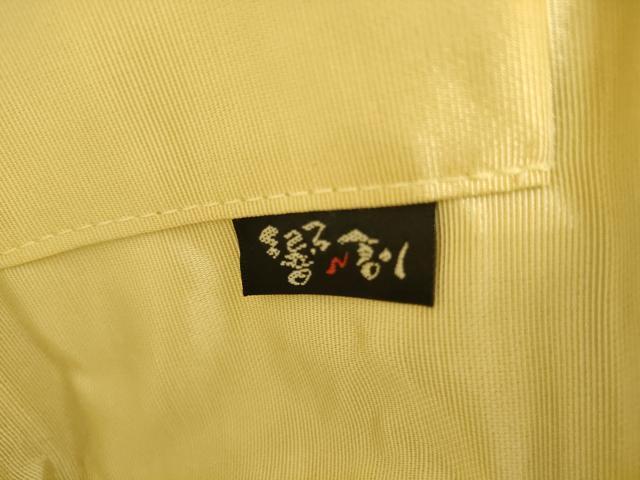 平和屋本店∞極上 二代目・由水十久 本加賀友禅 長羽織・和装(利休)バッグセット お召地 衣通の美 音符 白鼠色地 反端付き 逸品DZAB7631kh6