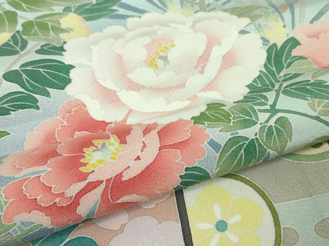 平和屋本店●極上 振袖 友禅 作家物 玉峰 吉祥花文 暈し染め 逸品 未使用 DZAB7650kh6
