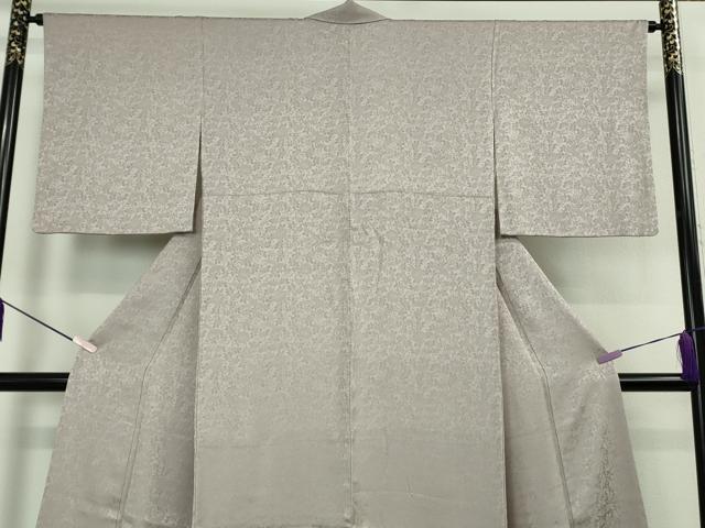 平和屋本店●極上 創業280年 誉田屋源兵衛 色無地 お召地 小石丸 鳳凰唐草地紋 薄梅鼠色 反端付き 鈴乃屋扱い 逸品 DZAB7660kh6