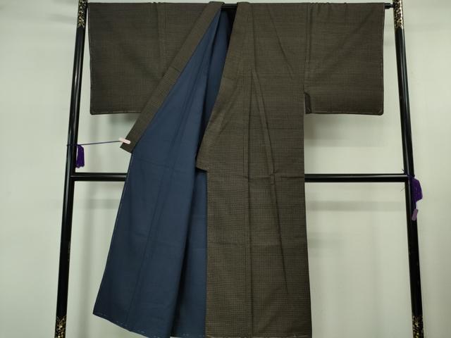 平和屋本店●極上 男性 国指定重要無形文化財 本場久米島紬 手織 アンサンブル 長羽織セット 逸品 未使用 DZAB7666kh6