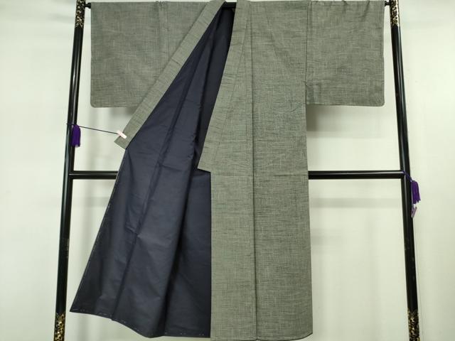 平和屋本店●極上 男性 紬 網代織 反端付き 逸品 未使用 DZAB7669kh6