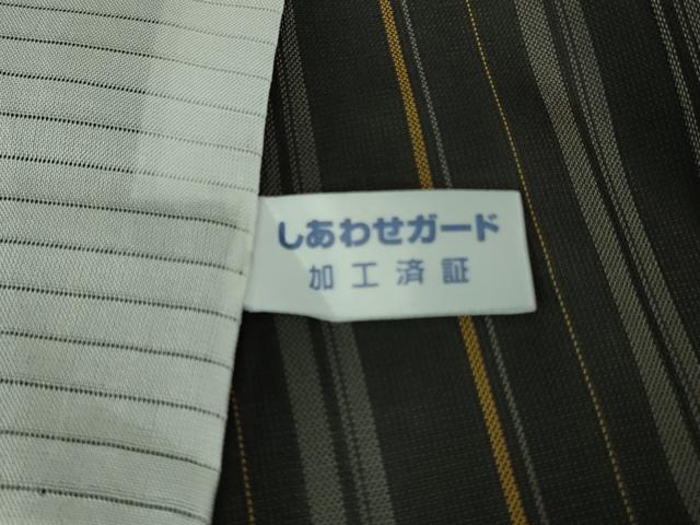 平和屋本店*希少 夏物 本場黄八丈 夏黄八 黒八丈 紗紬 縞 逸品 DZAB7673kh6