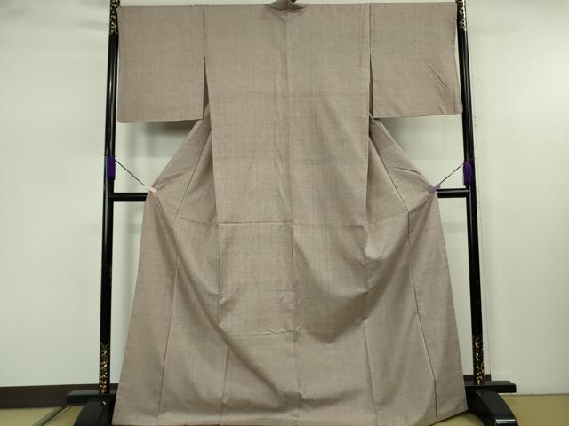 平和屋本店●極上 本場結城紬 重要無形文化財 100亀甲 総詰め 胡桃染色地 逸品 DZAB7679kh6